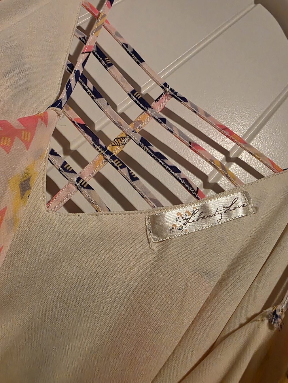 Women’s Neon Geo Print Romper - Pink, Yellow & Navy - Picture 3 of 4